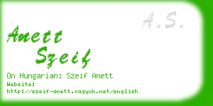 anett szeif business card